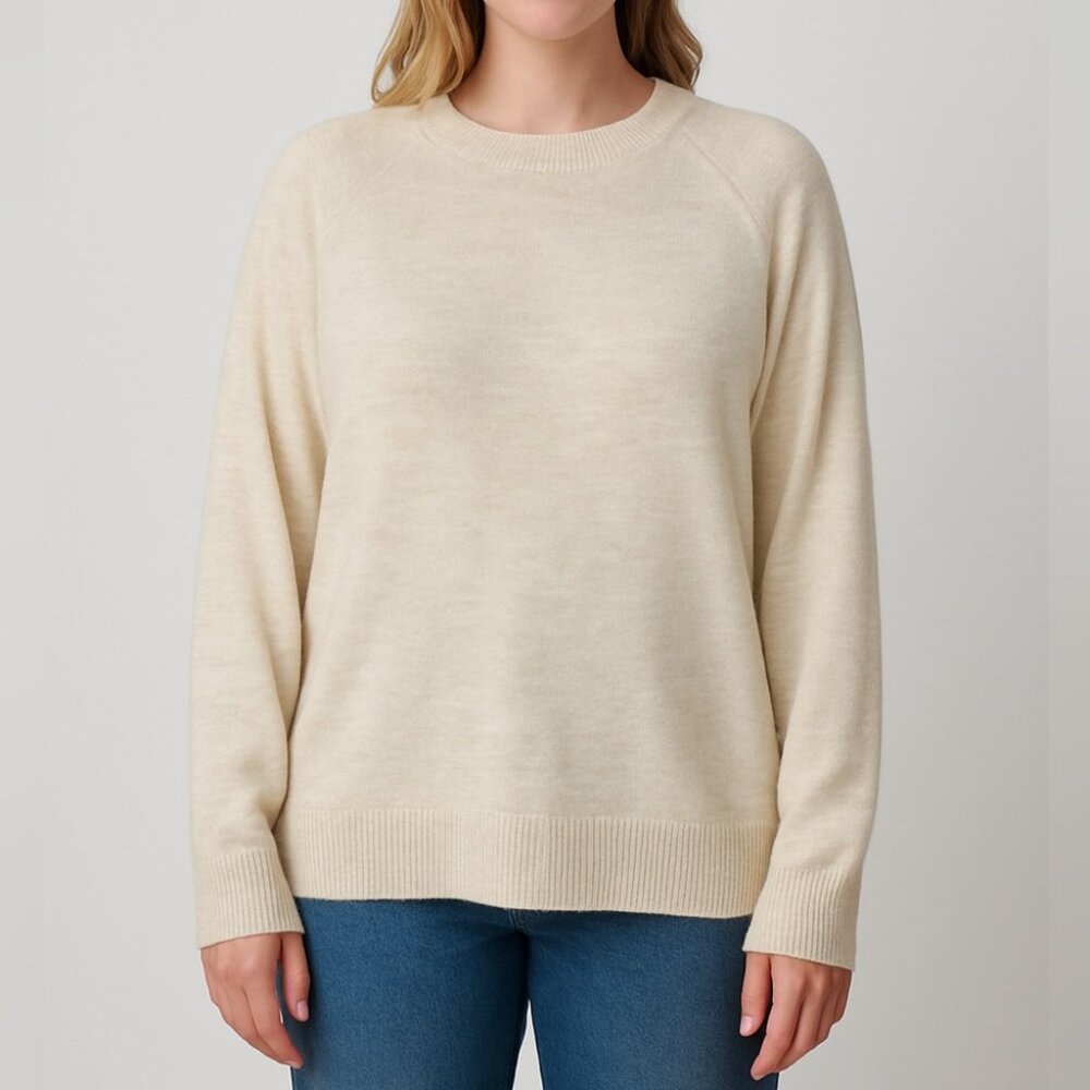 ASOS Sweater by Pieces Size XL Extra Large Heathered Cream‎ Tan Pullover Jumper